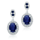White Gold Sapphire & Diamond Heirloom Earrings