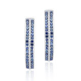 White Gold Sapphire & Diamond Infinite Hoop Earring