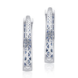 White Gold Sapphire & Diamond Infinite Hoop Earring