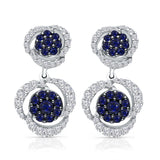 White Gold Sapphire & Diamond Infinite Earrings