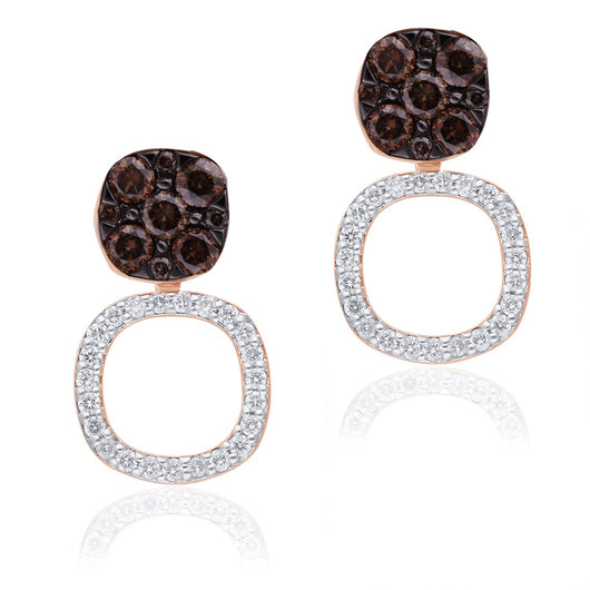 Rose Gold Coco & White Diamond Eternal Earrings