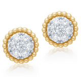 Two Tone Gold Diamond Eternal Earrings