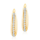 Two Tone Diamond Eternal Huggie Earrings