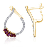 Yellow  Gold Ruby & Diamond Heirloom Earrings