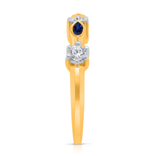 Kallati Heirloom Sapphire & Diamond Ring in 14K Yellow Gold