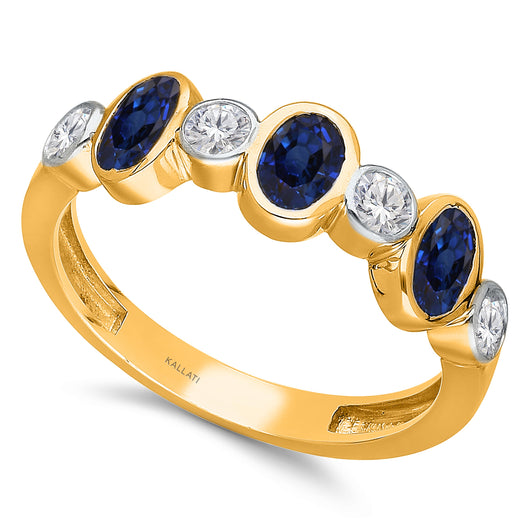 Yellow Gold Sapphire & Diamond Heirloom Ring