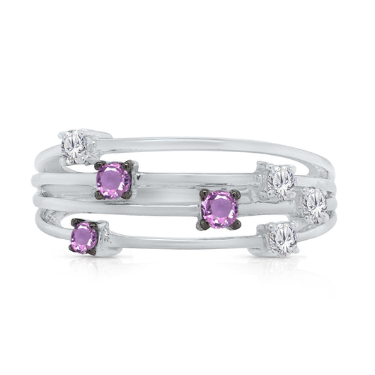 Kallati Heirloom Pink Sapphire & Diamond Ring in 14K White Gold