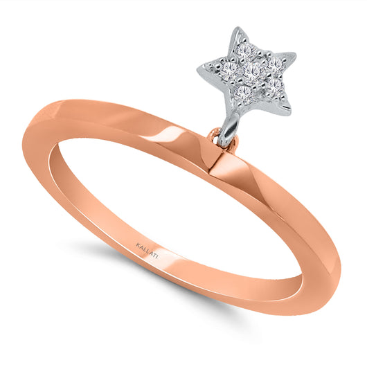 Kallati Eternal Diamond Star Ring in 14K Two-Tone Gold