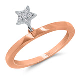 Kallati Eternal Diamond Star Ring in 14K Two-Tone Gold