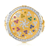 Kallati UIGI Millionaire Club Diamond Ring in 14K White and Yellow Gold