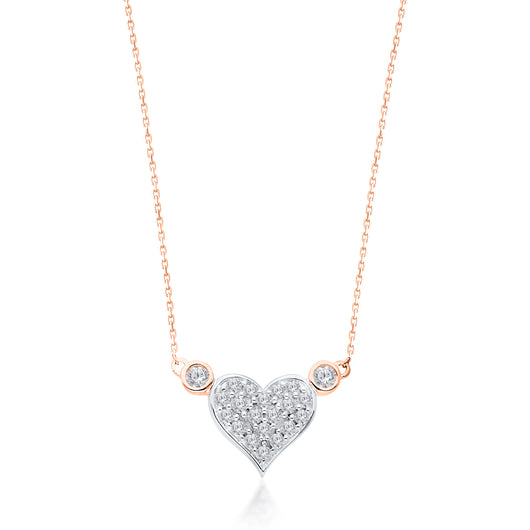 Two Tone Gold Diamond Eternal Heart Necklace