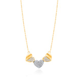 Two Tone Diamond Eternal Triple Heart Necklace