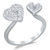 White Gold Diamond Eternal Double Heart Ring
