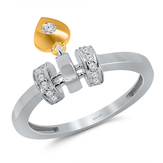 Kallati Eternal Diamond Heart Ring in 14K Two-Tone Gold