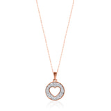 Rose Gold Diamond Eternal Circle Heart Pendant