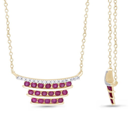 Yellow Gold Ruby & Diamond Heirloom Necklace