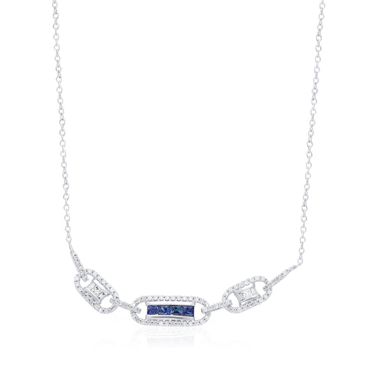 White Gold Sapphire & Diamond Infinite Necklace