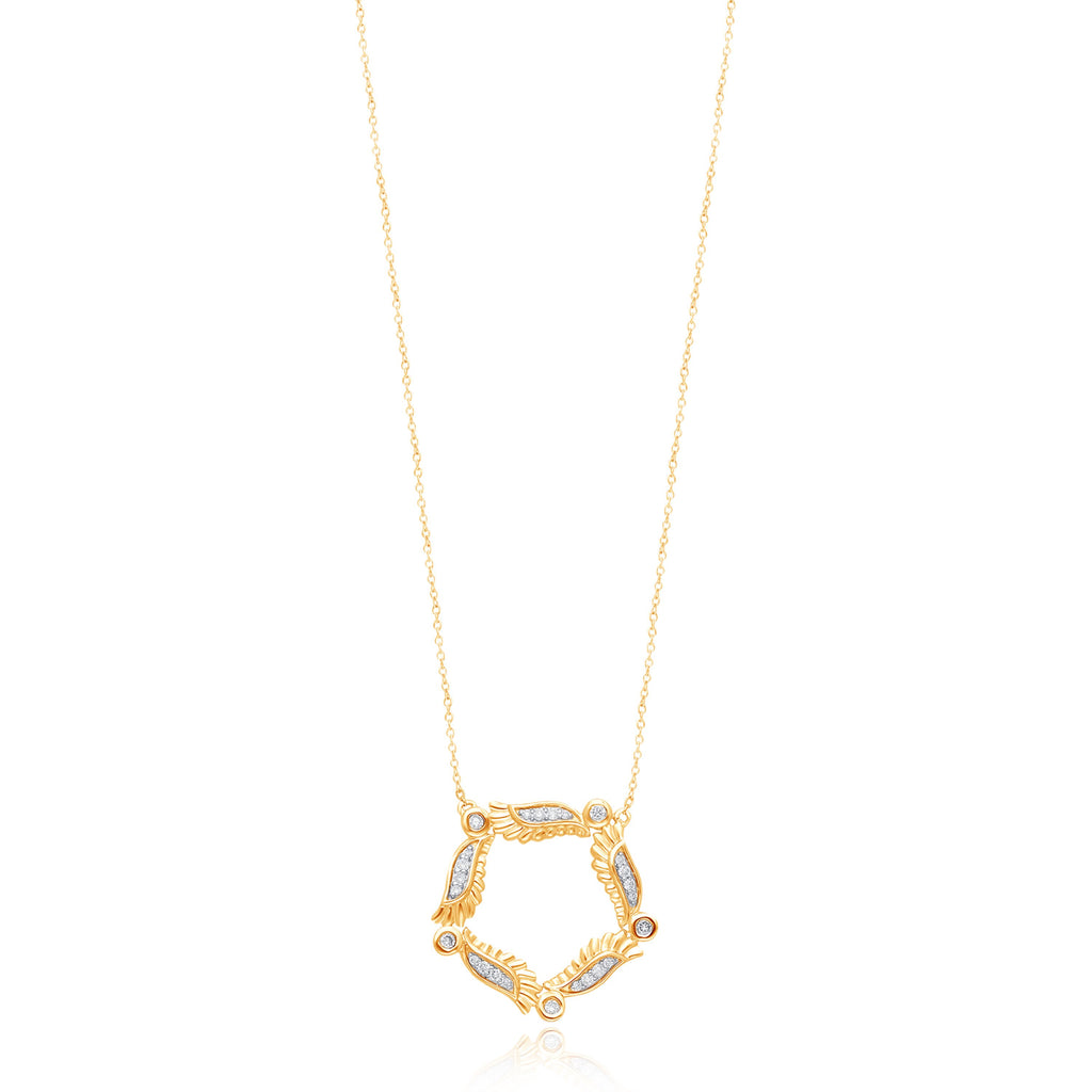Yellow Gold White Diamond Griffiness Necklace – KALLATI