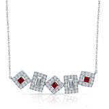 White Gold Ruby & Diamond Heirloom Necklace