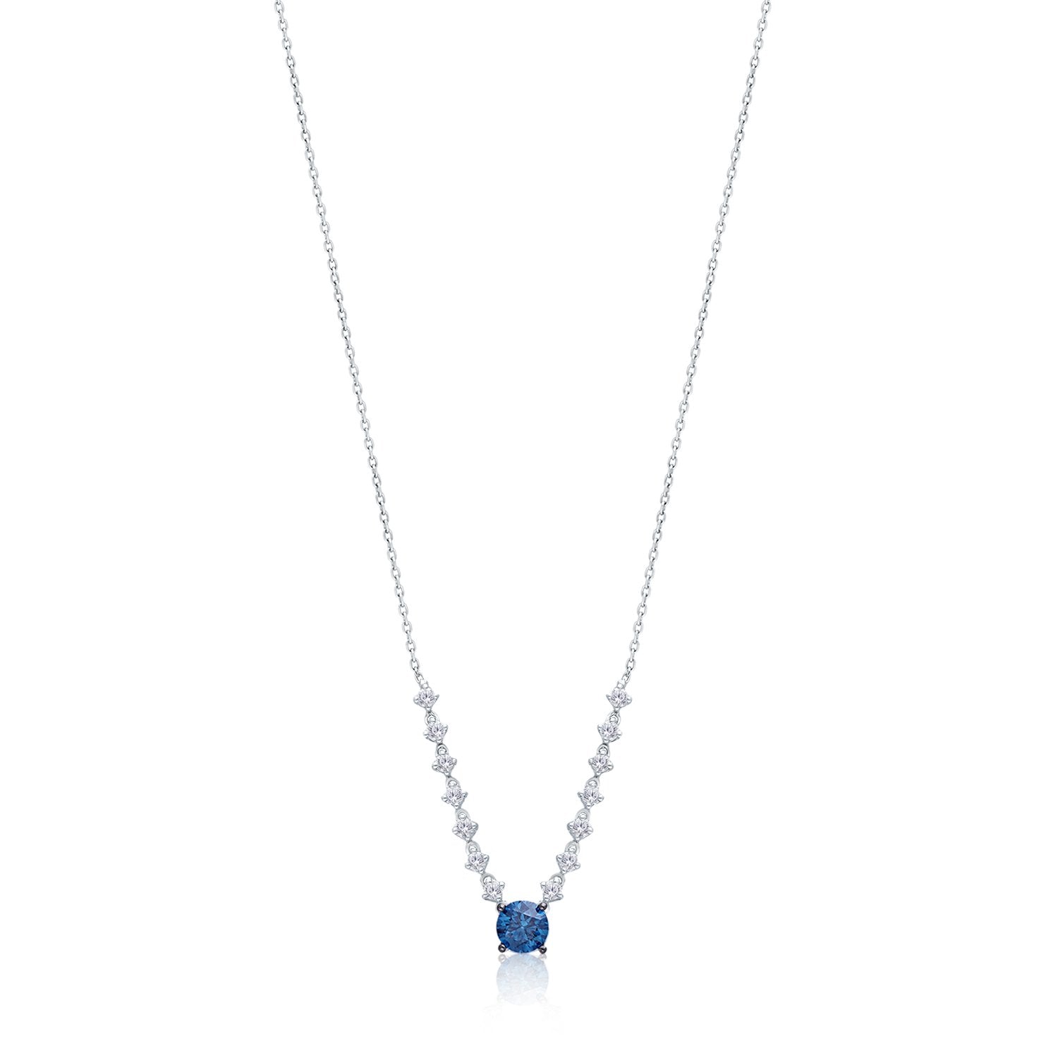 Blue & White Diamond Graduated Necklace