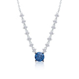 White Gold Blue & White Diamond Eternal Necklace