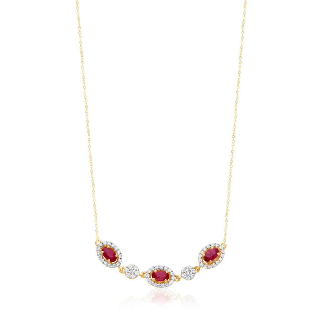 Yellow Gold Ruby & Diamond Heirloom Necklace – KALLATI