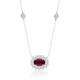 Two Tone Gold Ruby & Diamond Heirloom Necklace