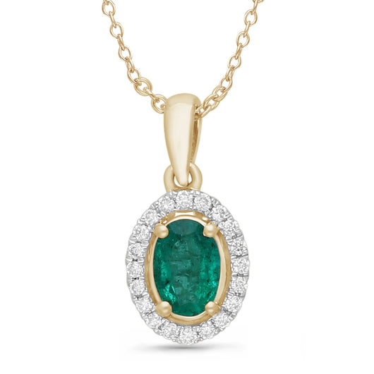 Yellow Gold Emerald & Diamond Heirloom Pendant