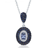 White Gold Sapphire & Diamond Infinite Pendant