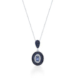 White Gold Sapphire & Diamond Infinite Pendant