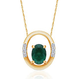 Yellow Gold Emerald & Diamond Heirloom Pendant