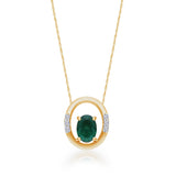 Yellow Gold Emerald & Diamond Heirloom Pendant