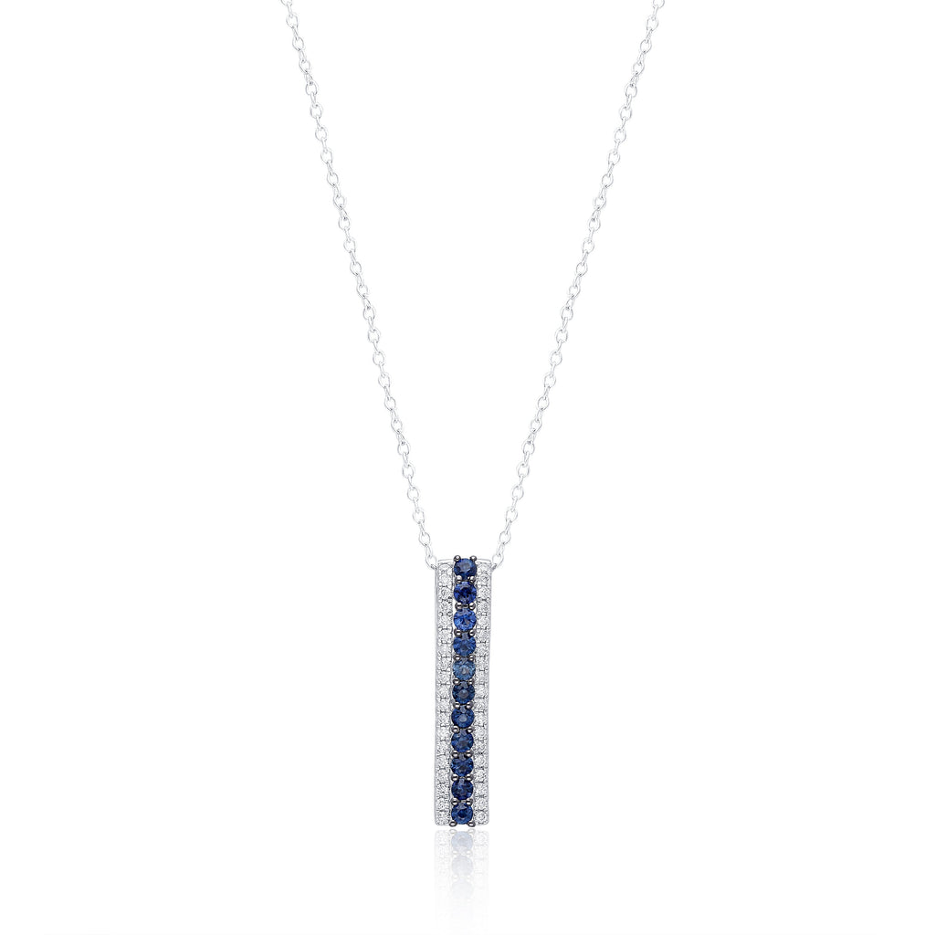 White Gold Sapphire & Diamond Infinite Pendant – KALLATI