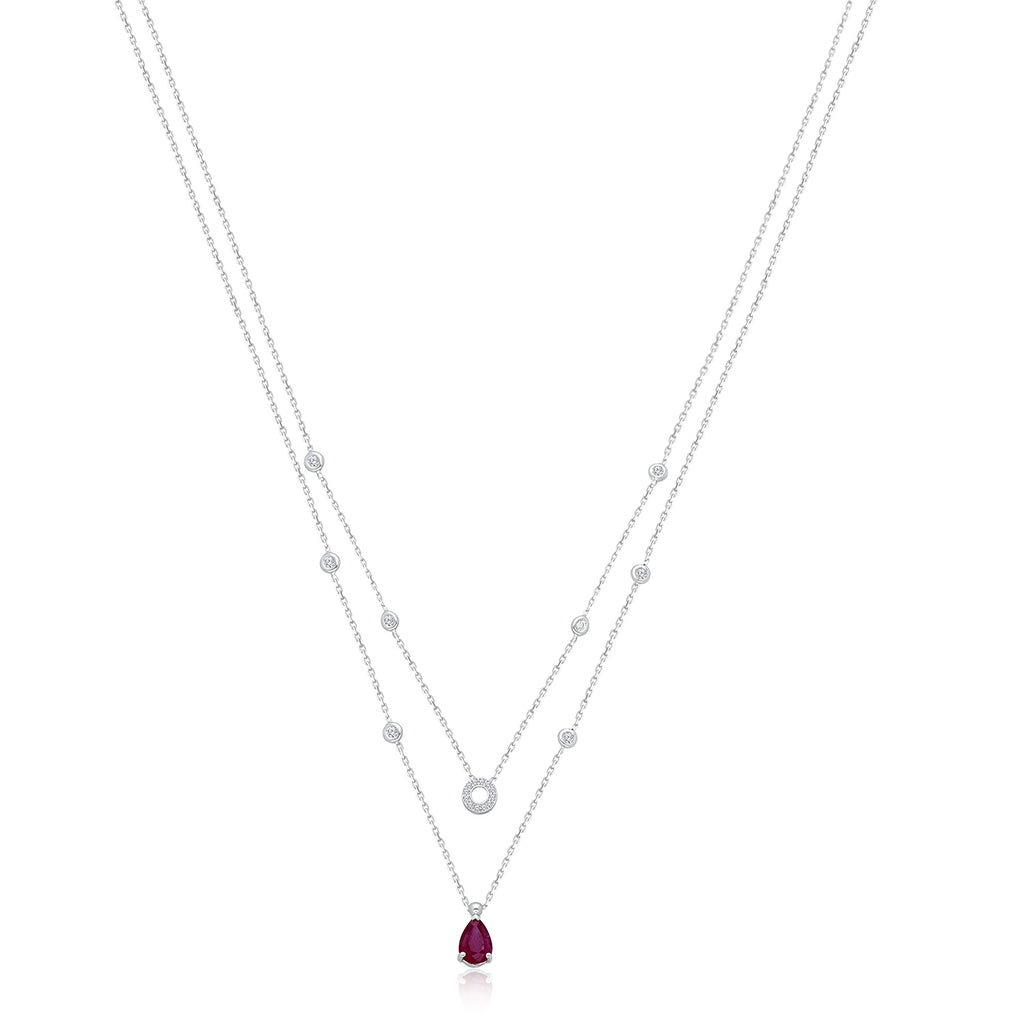 White Gold Ruby & Diamond Heirloom Necklace – KALLATI