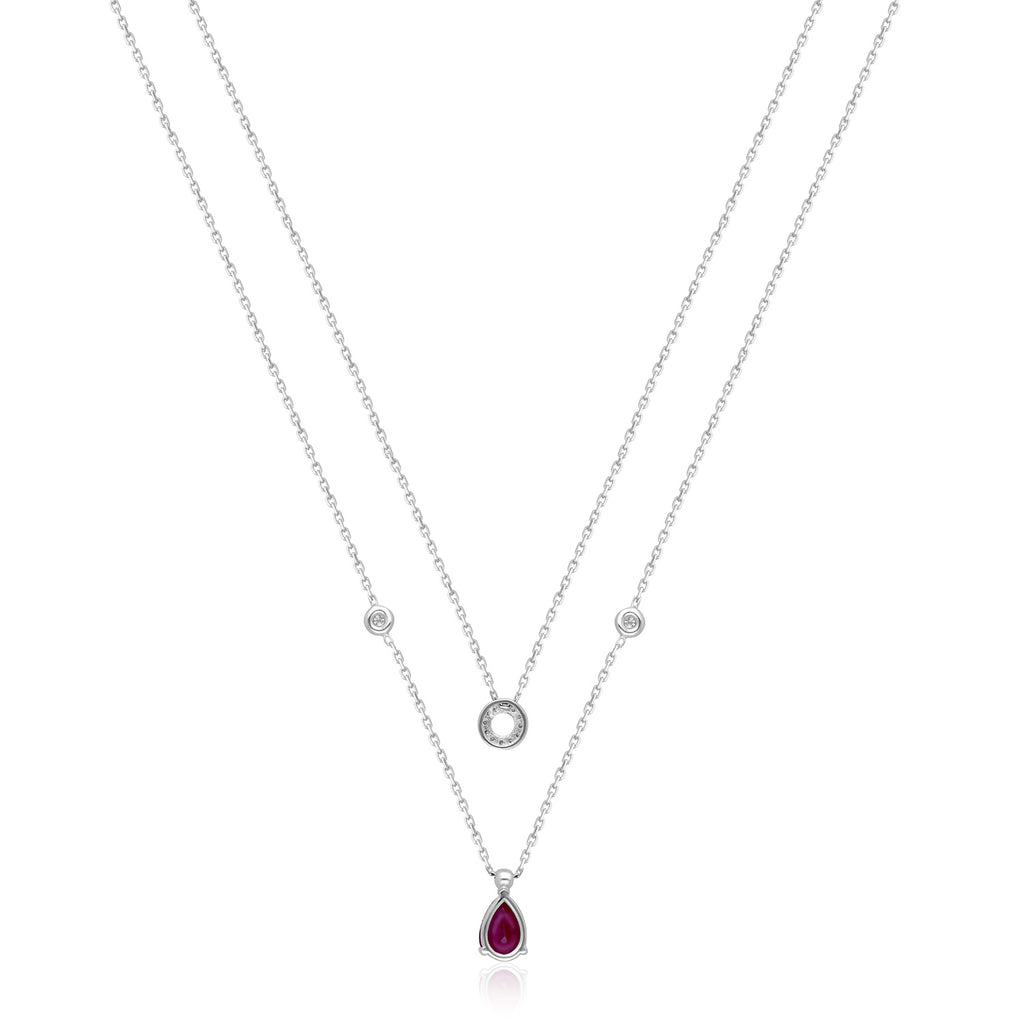 White Gold Ruby & Diamond Heirloom Necklace – KALLATI