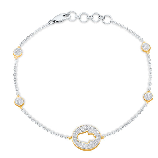 14k Gold Diamond Hamsa Bracelet - Zoe Lev Jewelry