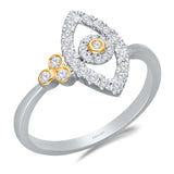 White Gold White Diamond Evil Eye Ring
