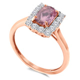Kallati Heirloom Emerald Cut Halo Natural Sapphire & Diamond Engagement Ring in 14K White Gold
