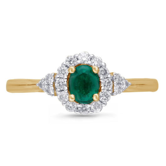 Yellow Gold Emerald & Diamond Heirloom Ring