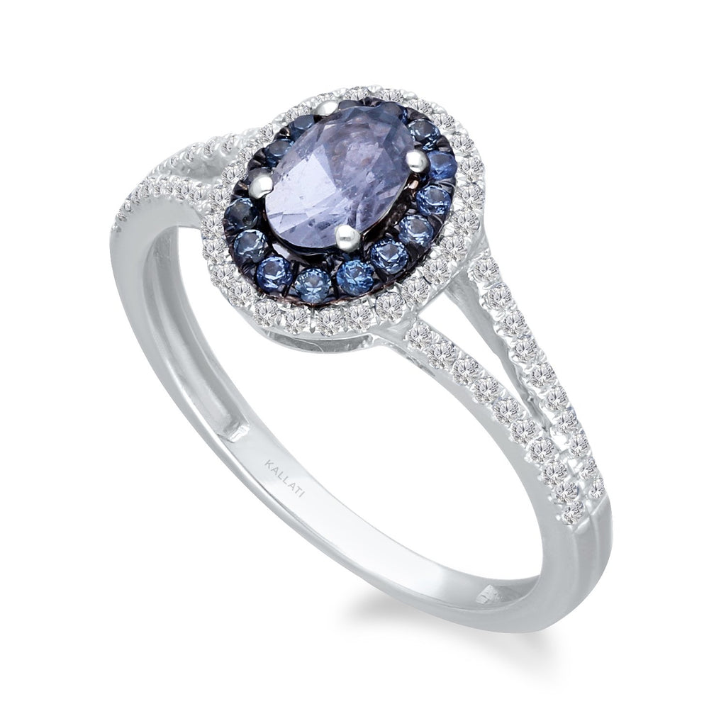 White Gold Sapphire & Diamond Infinite Ring – KALLATI