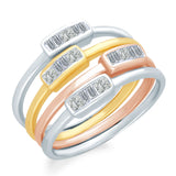 Tri Color Gold Diamond Legendary Stackable Rings