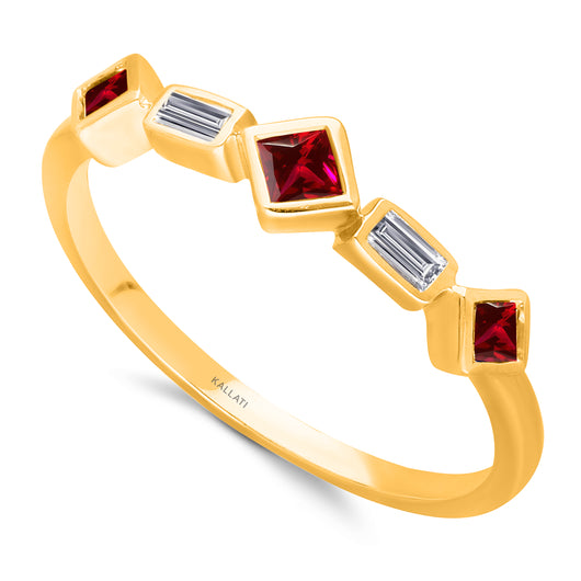 Yellow Gold Ruby & Diamond Legendary Ring