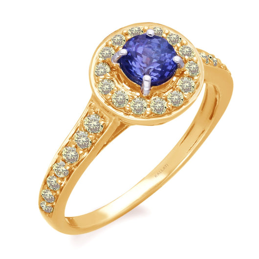 Yellow Gold Tanzanite & Fancy Diamond Renaissance Ring