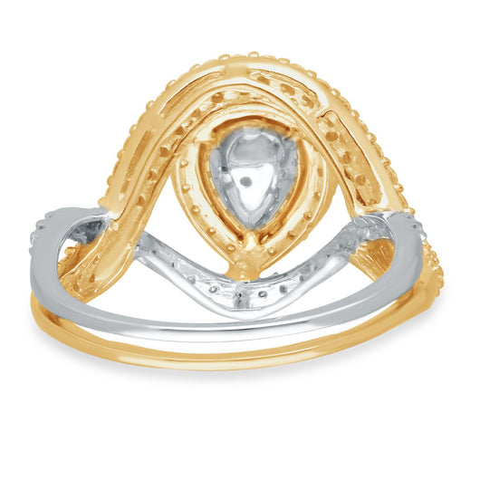 Two Tone Gold Tanzanite with Yellow & White Diamond Renaissance Ring