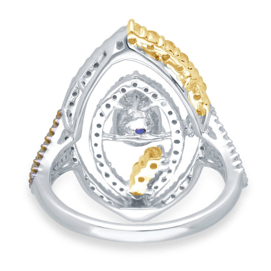 White Gold Tanzanite with Fancy & White Diamond Renaissance Ring