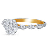 Kallati Eternal Round Cluster Diamond Engagement Ring in 14K Yellow Gold