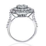 Kallati Eternal Round Halo Cluster Diamond Engagement Ring in 14K White  Gold