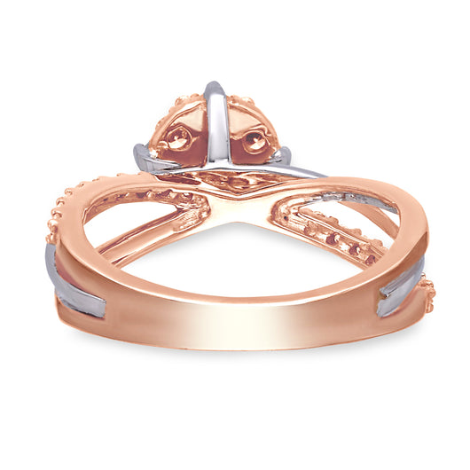 Kallati Eternal Diamond Cluster Engagement Ring in 14K Two Tone Rose and White Gold