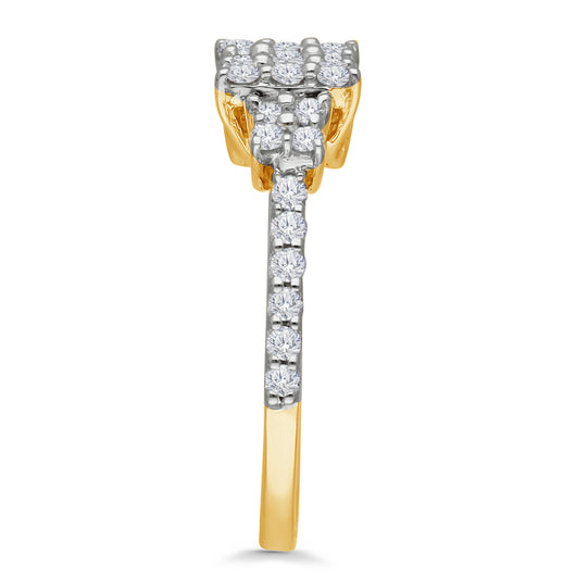 Kallati Eternal Cluster Diamond Engagement Ring in 14K Yellow Gold