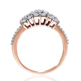 Kallati Eternal Diamond Cluster Engagement Ring in 14K Rose Gold